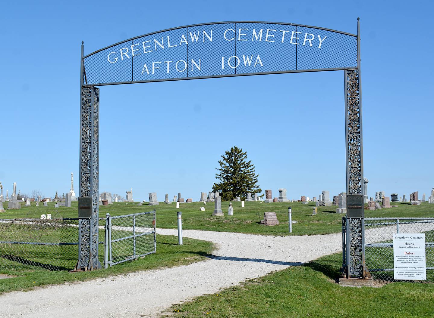 Greenlawn Cemetery was host to volunteers on August 13, helping clean and sweep the grounds of the cemetery of any tree limbs or trash that had arrived during the winter.