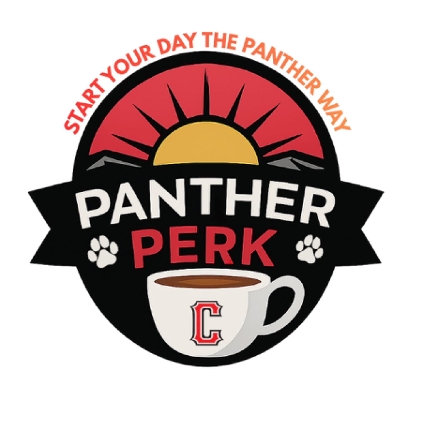 The Panther Perk logo, created by Creston Middle School students.