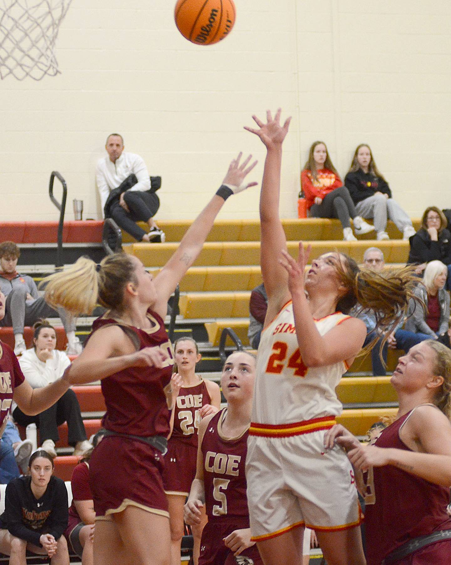 Simpson freshman Doryn Paup shoots in the lane against Coe College Wednesday. Paup had four points and two rebounds in the win. She also grabbed five rebounds in Saturday's loss to University of Dubuque.