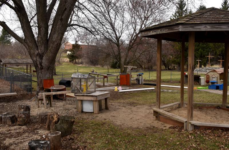 The outdoor learning space in Trinity Lutheran Preschool offers a number of hands-on experiences for their students. St. Malachy Catholic School is actively fundraising to create one of their own.