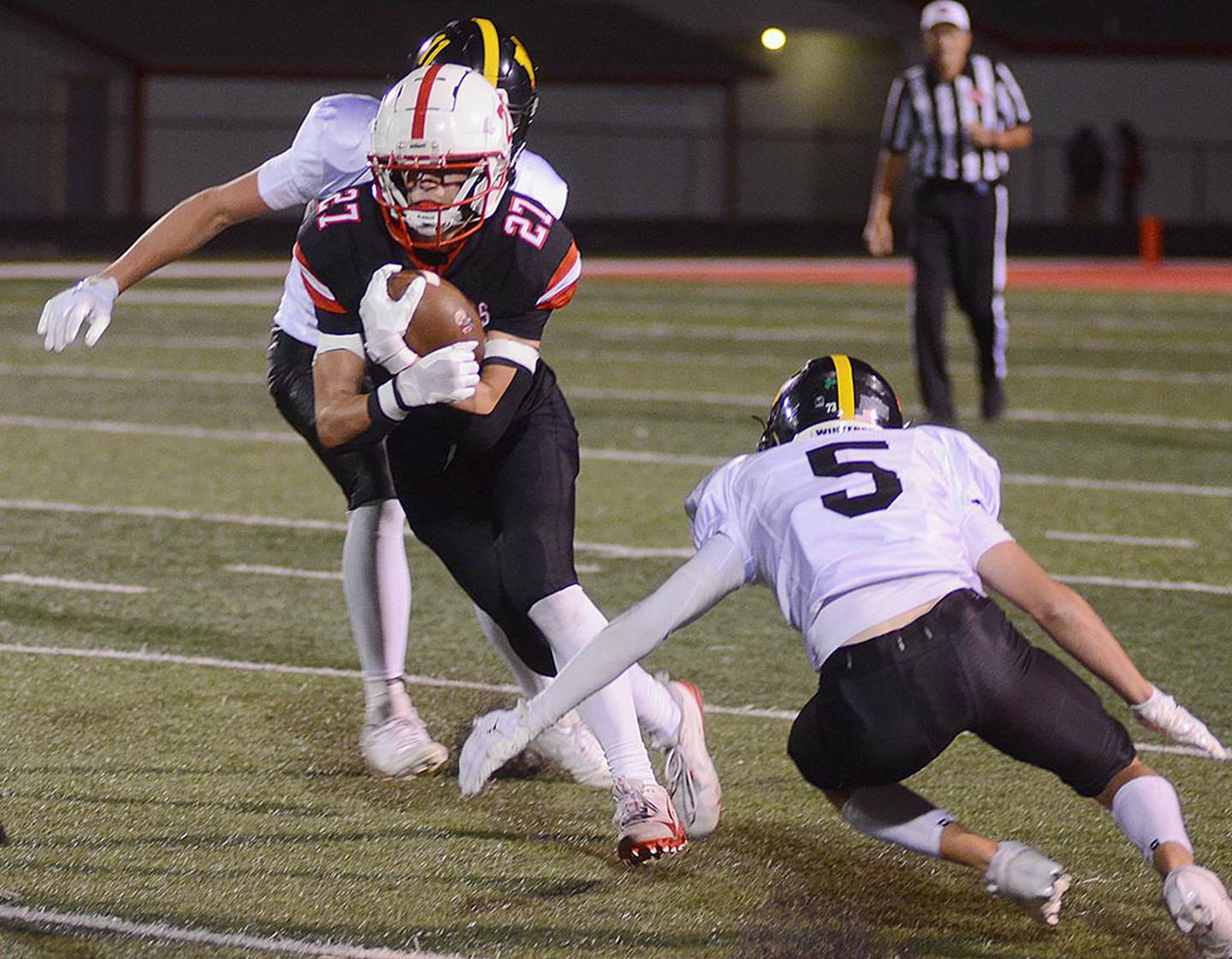 Creston freshman running back Gabe Blazek (27) has gained 50 yards on seven carries in a backup role.
