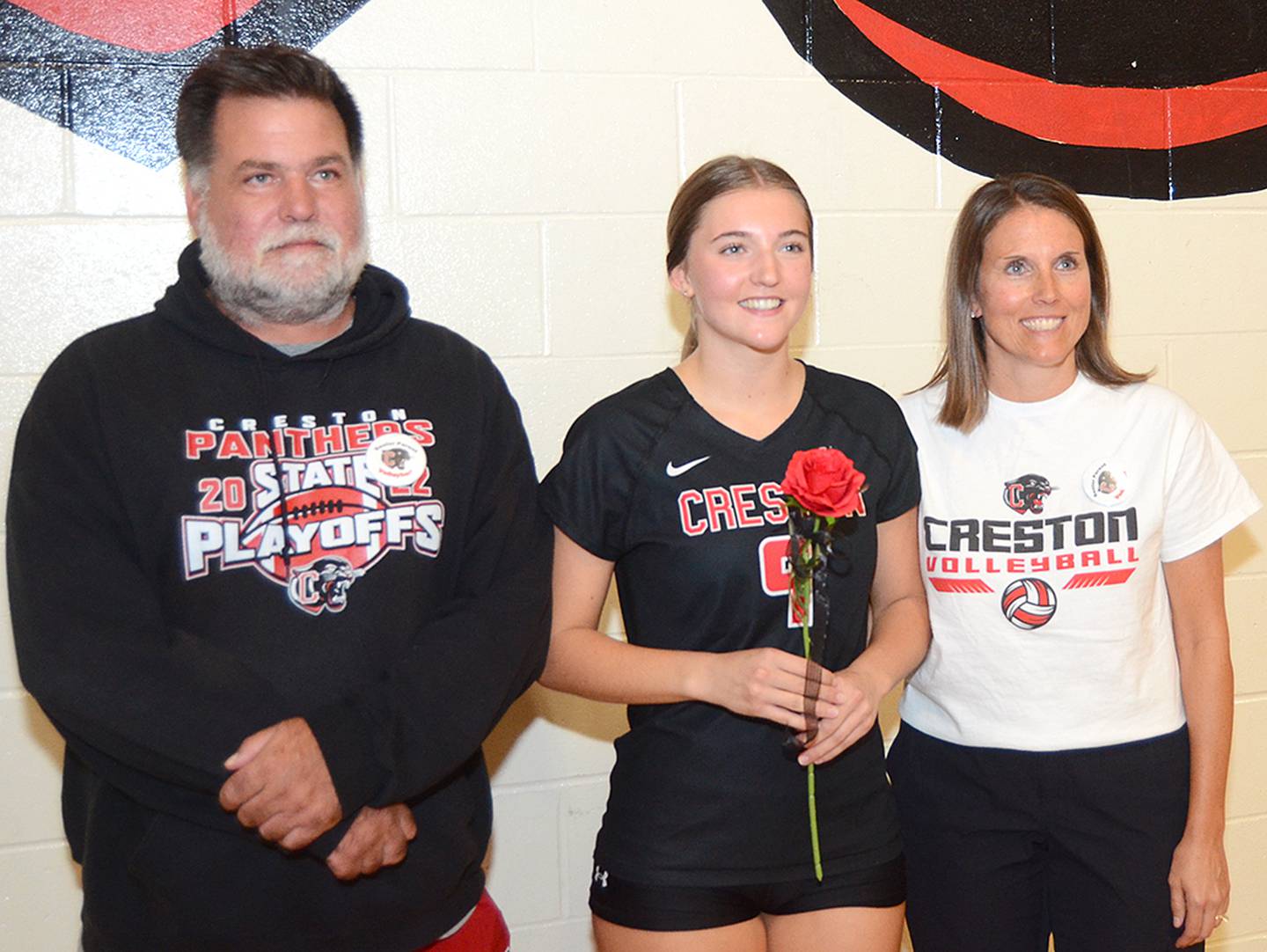 Creston senior Ady Morrison with her parents Brian and Tina Morrison.