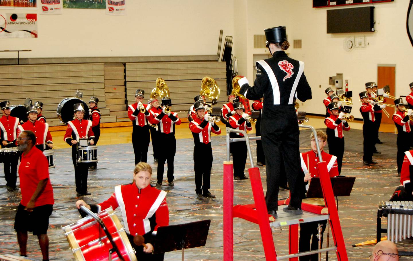 Harlan High School's marching band also performed at the exhibition.
