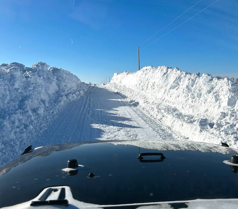 By Sunday, one lane of traffic was open through a large drift north of Greenfield on 220th Street. Into Monday and Tuesday, county crews were still working to open rural roads back up.