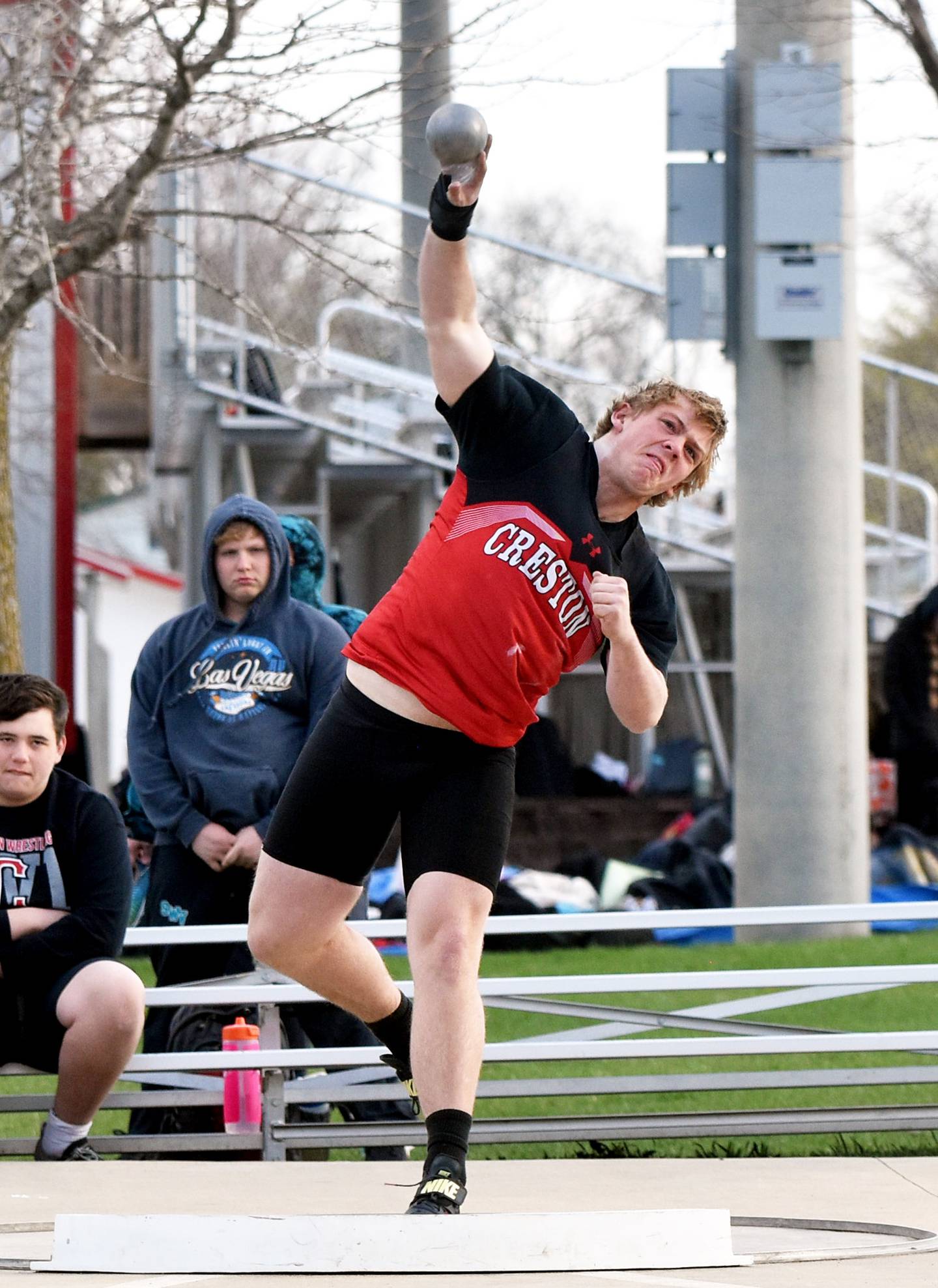 Tom Mikkelsen at the Panther Invitational. Monday at the Bruce Henderson Invitational in Atlantic, he broke his own shot put school record.