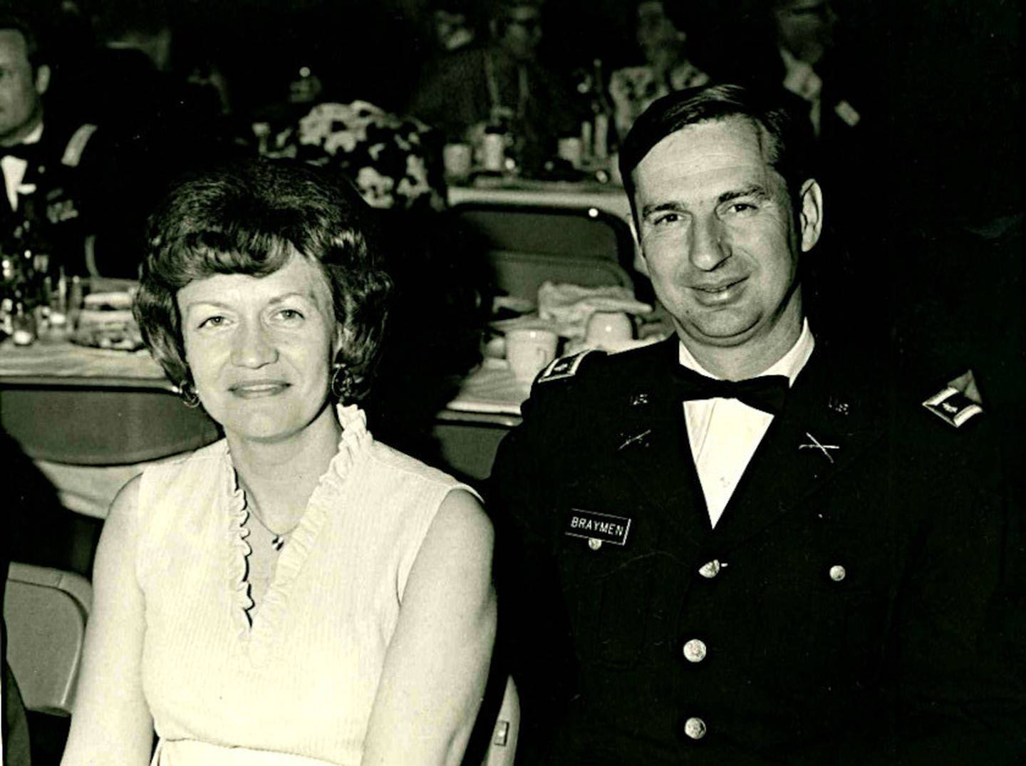 Tom Braymen and wife Beverly attend a National Guard formal event in the early 1970s. Braymen was part of the Guard for 26 years.
