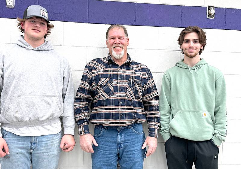 Parker Foster (left) and Kaleb Wilkening (right) went recently for a four and a half-day apprenticeship with Brown NationaLease to learn diesel technology. Tyler Jass (middle) is the one who oversees the program. Also going was Tucker Bruns.