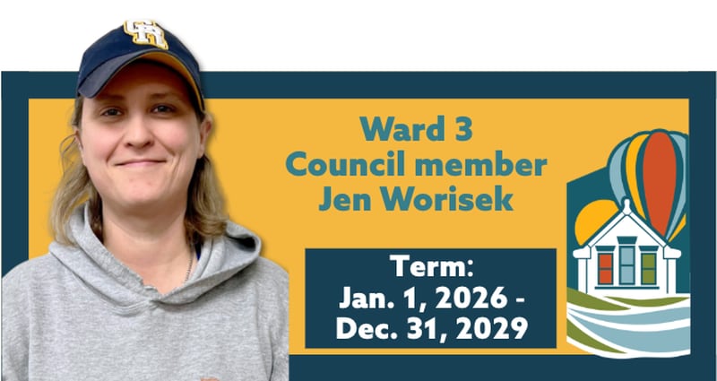 Due to a move outside of Ward 3, Jen Worisek is no longer able to represent the ward on Creston City Council. Worisek was elected in November and ran unopposed.