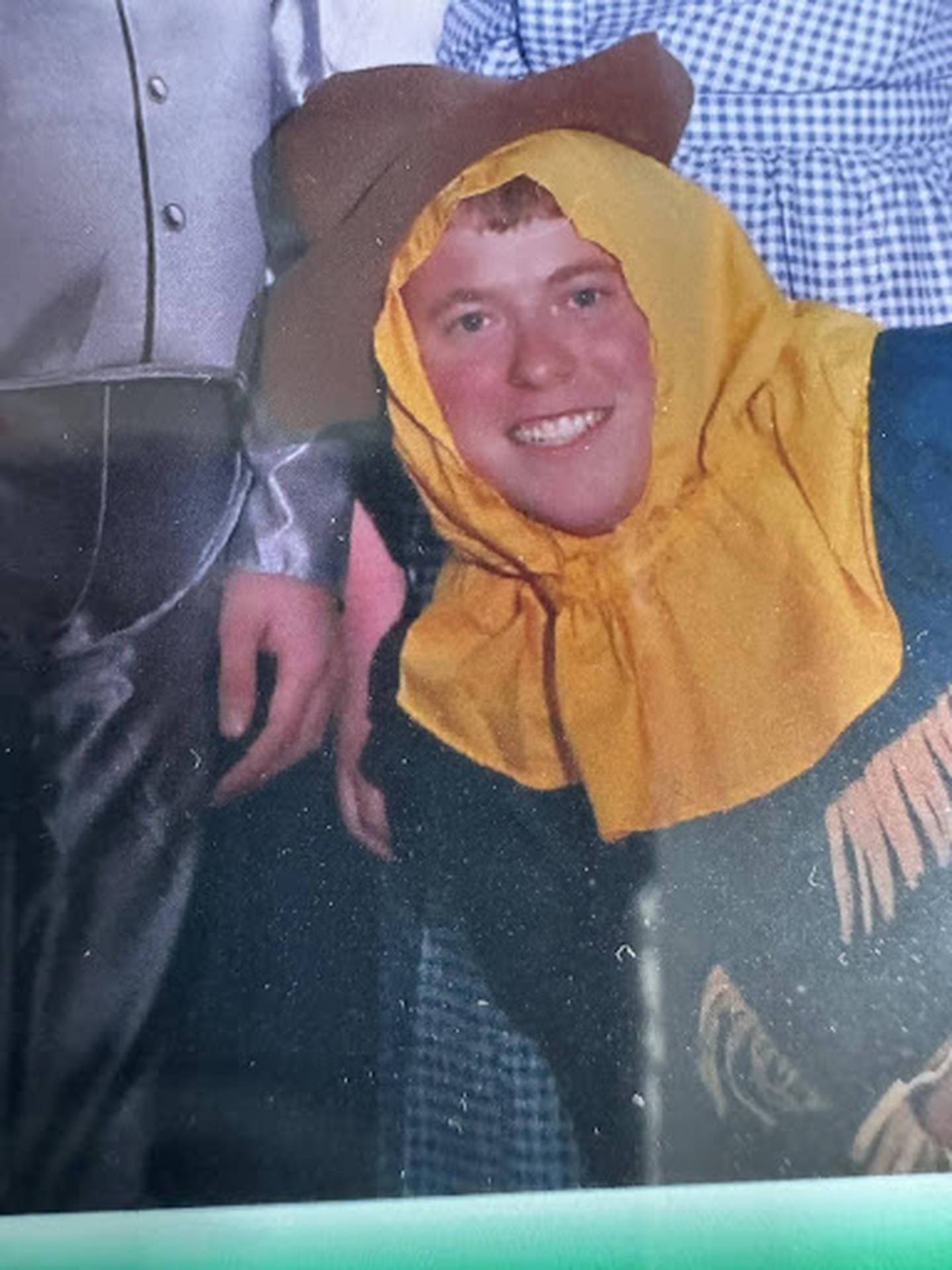 Taylor Mayne, 2012, in a cast photo as "The Scarecrow" for an East Union musical.