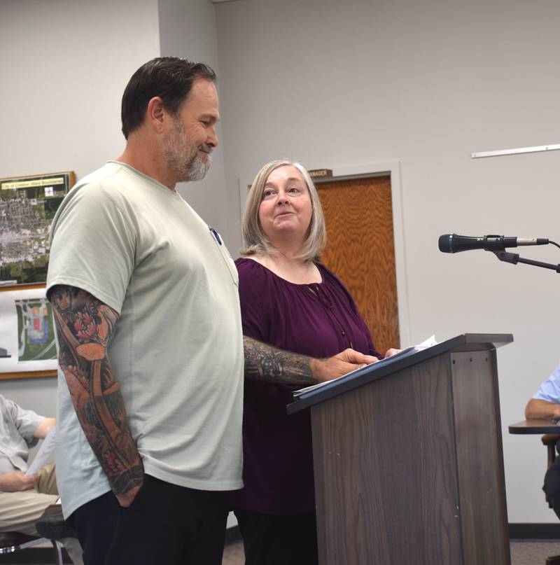 SPFFC Program Coordinator Brandon Rafferty (left) and Director Dana Dodge share recent updates and future plans with the Creston City Council Tuesday.