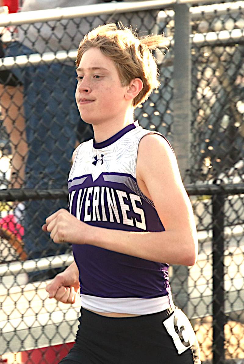 Nodaway Valley's Landon LaBarge runs in the 100-meter dash in a recent meet.